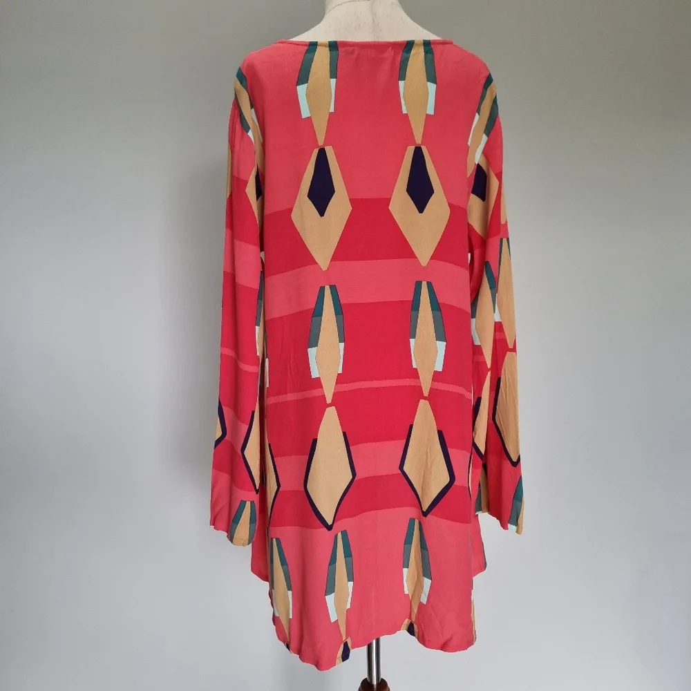 Mister Zimi Fez Billie Multicolour Geometroc Print Long Sleeve Top Size 14 - Picture 5 of 9